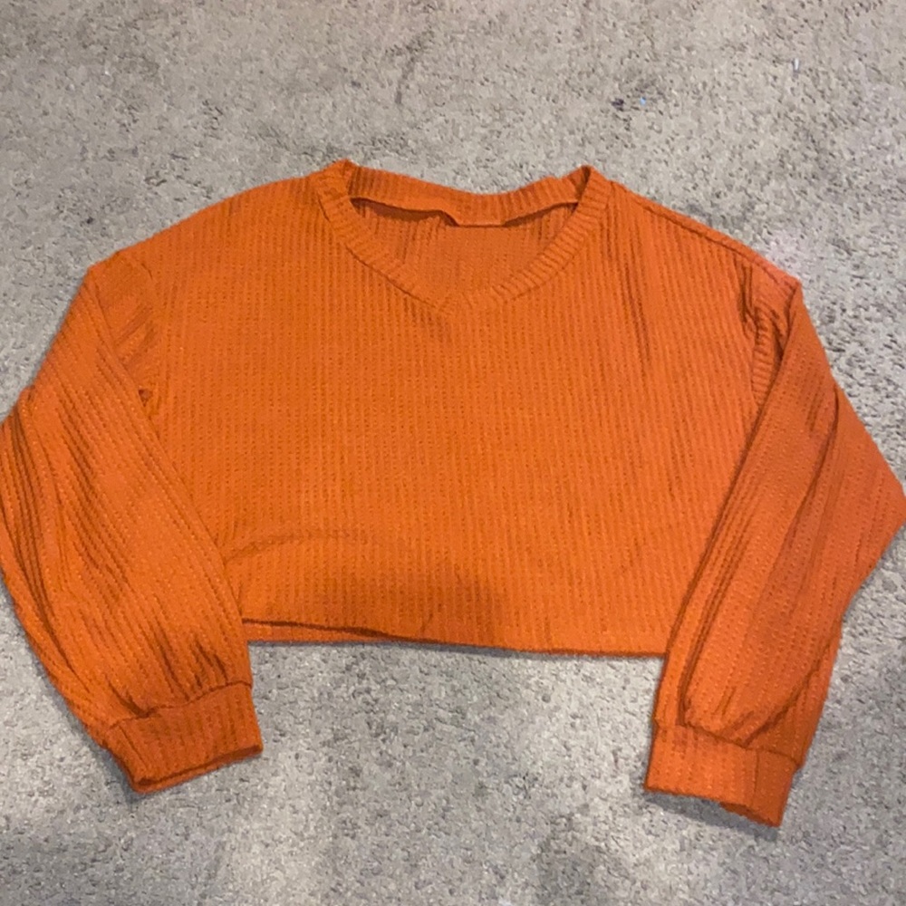 Cropped Waffle-Knit Top